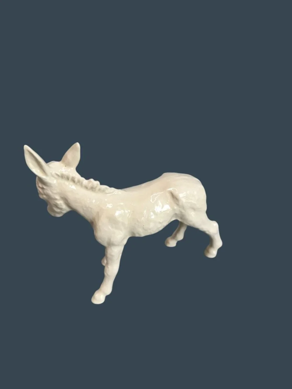 Vintage Goebel White Nativity Donkey Figurine W. Germany 5.5